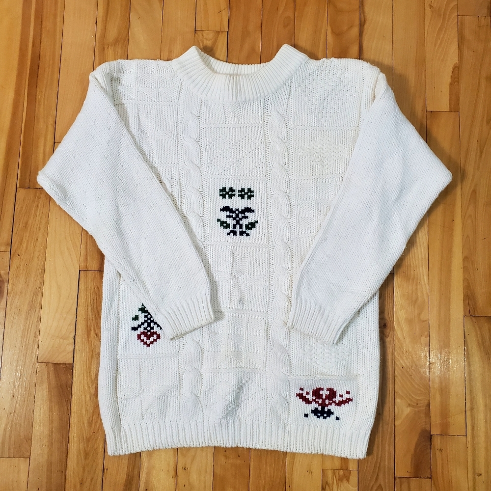 Vintage Non Stop Easy Wear Knit Sweater 100% Cotton Size S